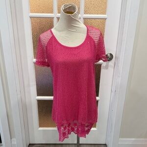 indigo  Soul Pink Mesh Tunic Top – Size M